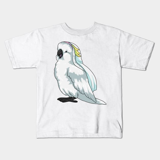 Parrot Bride Veil Wedding Kids T-Shirt by Markus Schnabel